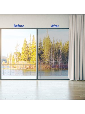 Uiter One Way Window Film - Anti UV Static Cling Window Film 100% Light Blocking For Privacy Removal Decorate Heat Control Glass Tint Home Office Windows ( 35.4” x 78.7”, Silver)